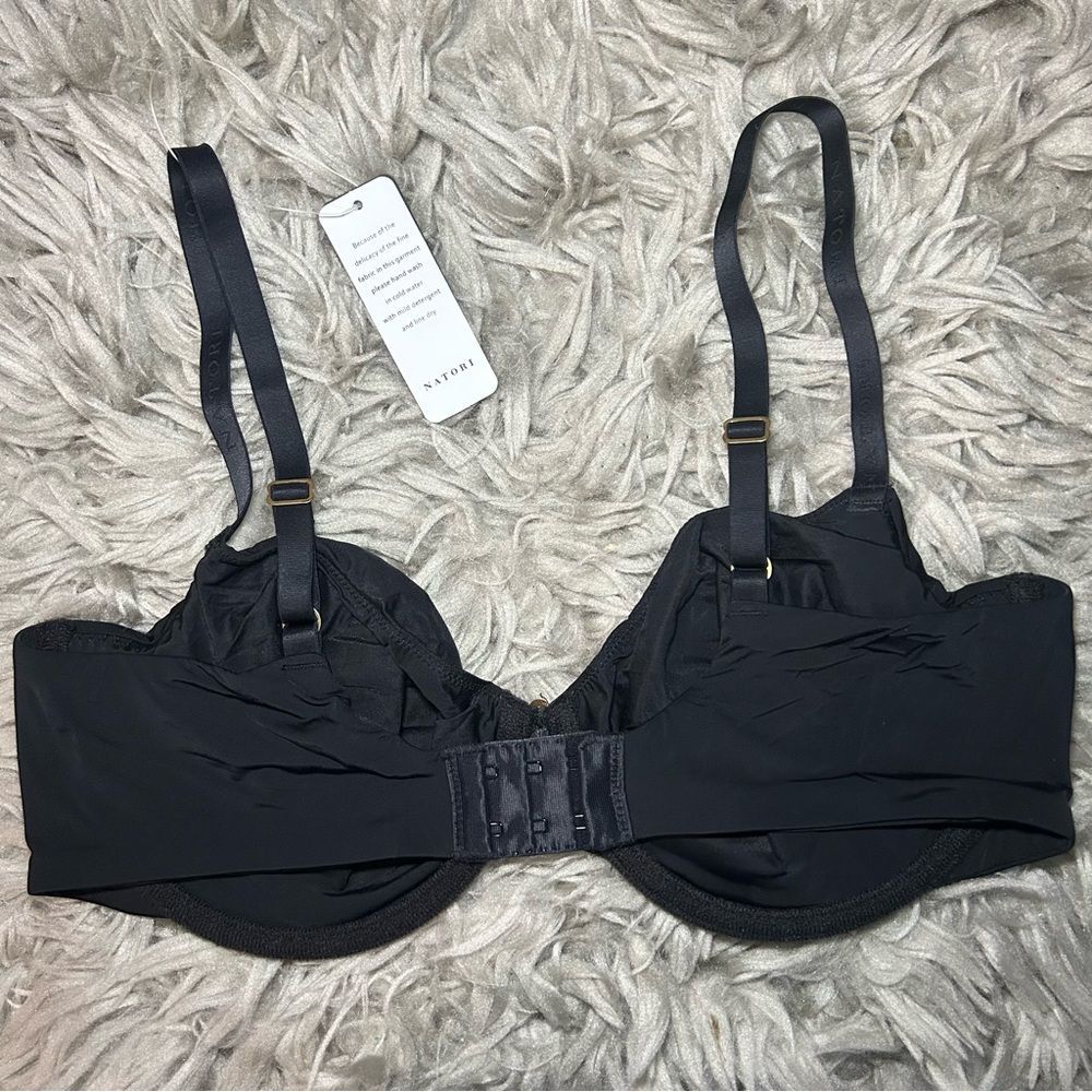 NEW Natori Pure Luxe Balconette black bra size 36D - Picture 6 of 8